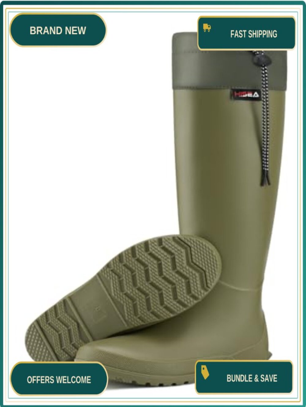Knee High Waterproof Rain Boots for Women PVC Lightweight Mud Shoes